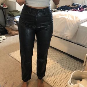 Pretty little thing faux leather straight leg trouser